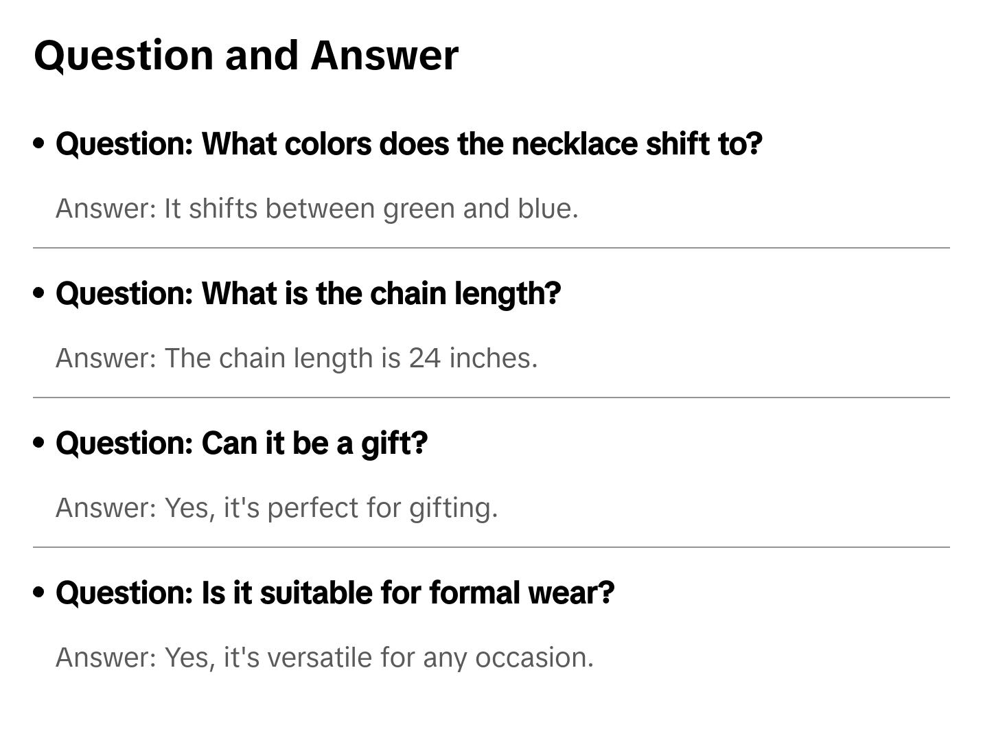 Color-Shift Necklace - Oval Green