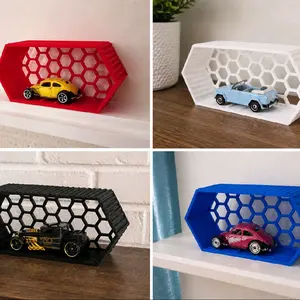 Modular 1:64 Car Display - Hexagonal Design for Collectibles - Multiple Colors Available - Perfect for Showcasing Your Model Cars