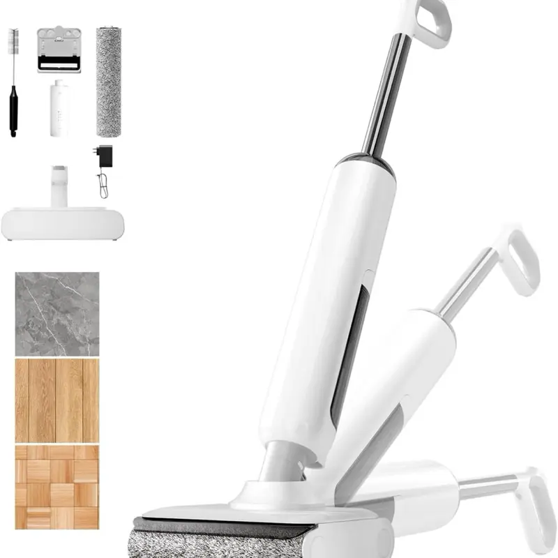 Self-Propelled Wet-Dry Vacuum Mop, Self-Cleaning Floor Washer with 180° Lie-Flat Design, 0 Hair Tangle, Edge Cleaning, 60Min Runtime for Pet Hair & Kids' Spills
