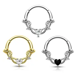 Oufer 16G Hinged Segment Rose Septum Ring
