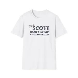 Vintage Keith Scott Body Shop Distressed T-Shirt - Official One Tree Hill Andise For Fans