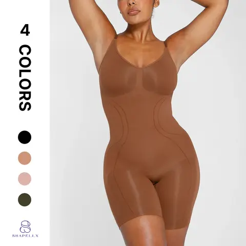 Shapellx Women's Seamless Shapewear Bodysuit - Basic, Lightweight, Breathable Fabric, Adjustable, Smoothing for Casual Outfits