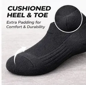 Black ankle socks, soft stretchy breathable socks with arch support