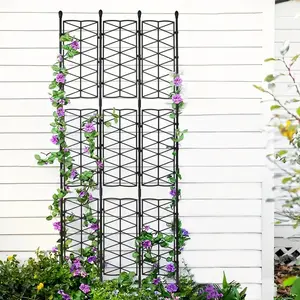 Metal Garden Trellis, 1 Set Rust-resistant Metal Garden Lattice Vine Frame, Outdoor Cucumbers, Vegetables, Vines, and Flowers Climbing Supports