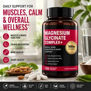 Magnesium Glycinate Complex 500mg – 12-in-1 High Absorption Formula for Sleep, Calm & Muscle Recovery – Supports Heart, Bones & Nerves – 120 Vegan Capsules