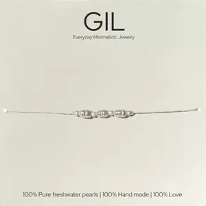 GIL B.002 Bracelet - Real Natural Fresh Water Pearls Handmade Jewelry Accessory for Women's Fashion