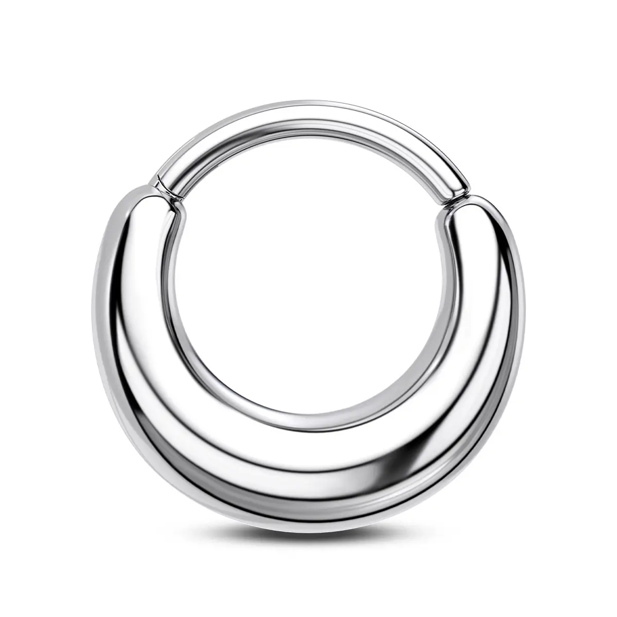 Paula's Design Silver Aura Titanium 16G False Stretched Thick Septum Clicker Ring Hinged Piercing Hoop Paula's Design Silver Aura Titanium 16G False Stretched Thick Septum Clicker Ring Hinged Piercing Hoop