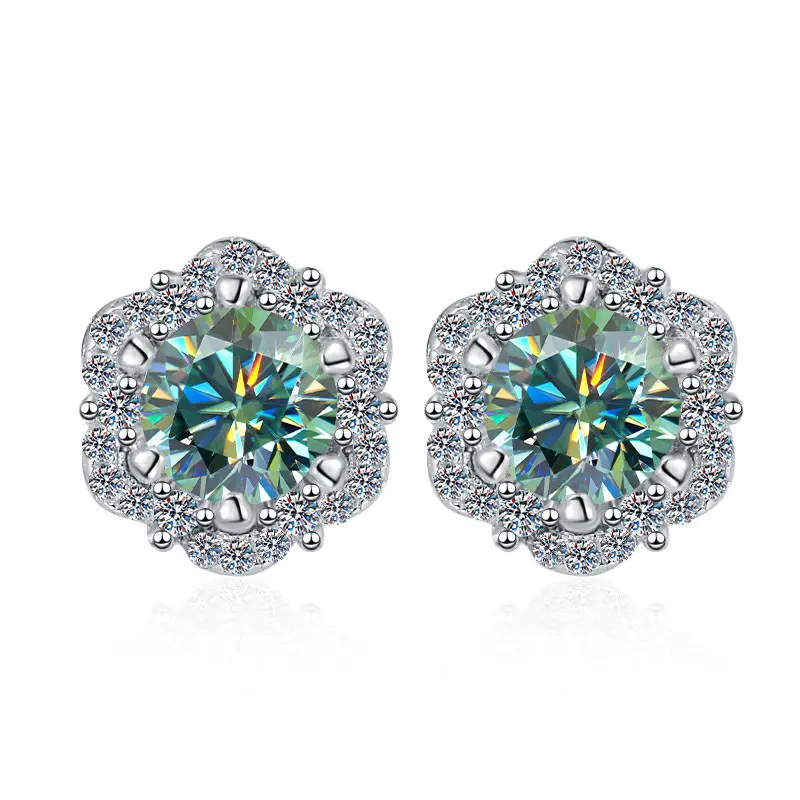 Super Sparkling Zircon 50 Cent Blue Gree