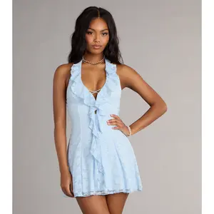 Sweet Like Sky Ruffle Lace Dress