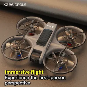X226 Drone with VR Glasses, 50X Zoom Dual Camera, Optical Flow Hover, Brushless Motor, Gesture Control, Trajectory Flight, 360° Roll, One-Key Takeoff/Landing, Headless Mode, 15min Flight, 100m Range, Foldable for Adults
