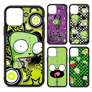 Anime Cute Invader Cartoon Zim Magsafe Phone Cases For iPhone 17 Promax Pro Air 16 Plus 15 14 13 12 Hard TPU Black Shockproof Protective Cover