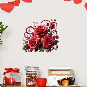 4PC Red Rose Wall Sticker Removable PVC Waterproof Self Minimalist Home[1.13]