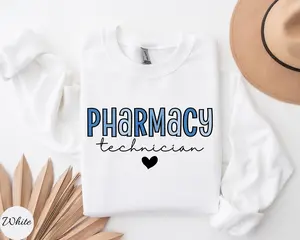 Groovy Pharmacy Tech Sweatshirt – Pharm Tech Shirt or Hoodie – Pharmacy Technician Crewneck – Nurse Appreciation Gift