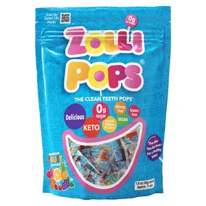 Zollipops Clean Teeth Lollipops, Anti Cavity, Sugar-Free Candy, Natural Fruit Flavor Variety, 1.6oz - A Variety of Fruit Flavors for a Wholesome and Dental-Friendly Snack