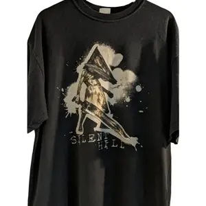 Silent Hill Pyramid Head Graphic T-Shirt - Vintage Survival Horror Game Tee - Red Pyramid Thing Aesthetic Shirt - Classic Gaming Merch