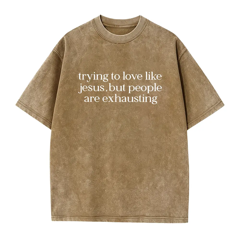 Washed T-shirt-Coffee