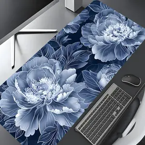 Floral Pattern Mouse Pad, Large Gaming Mouse Pad, Aesthetic Desktop Decoration Protective Pad, Multi-size Rubber Pad, Suitable for Laptop, Desktop Computer Games, Desk Accessories, Office Girly Desk Accessories