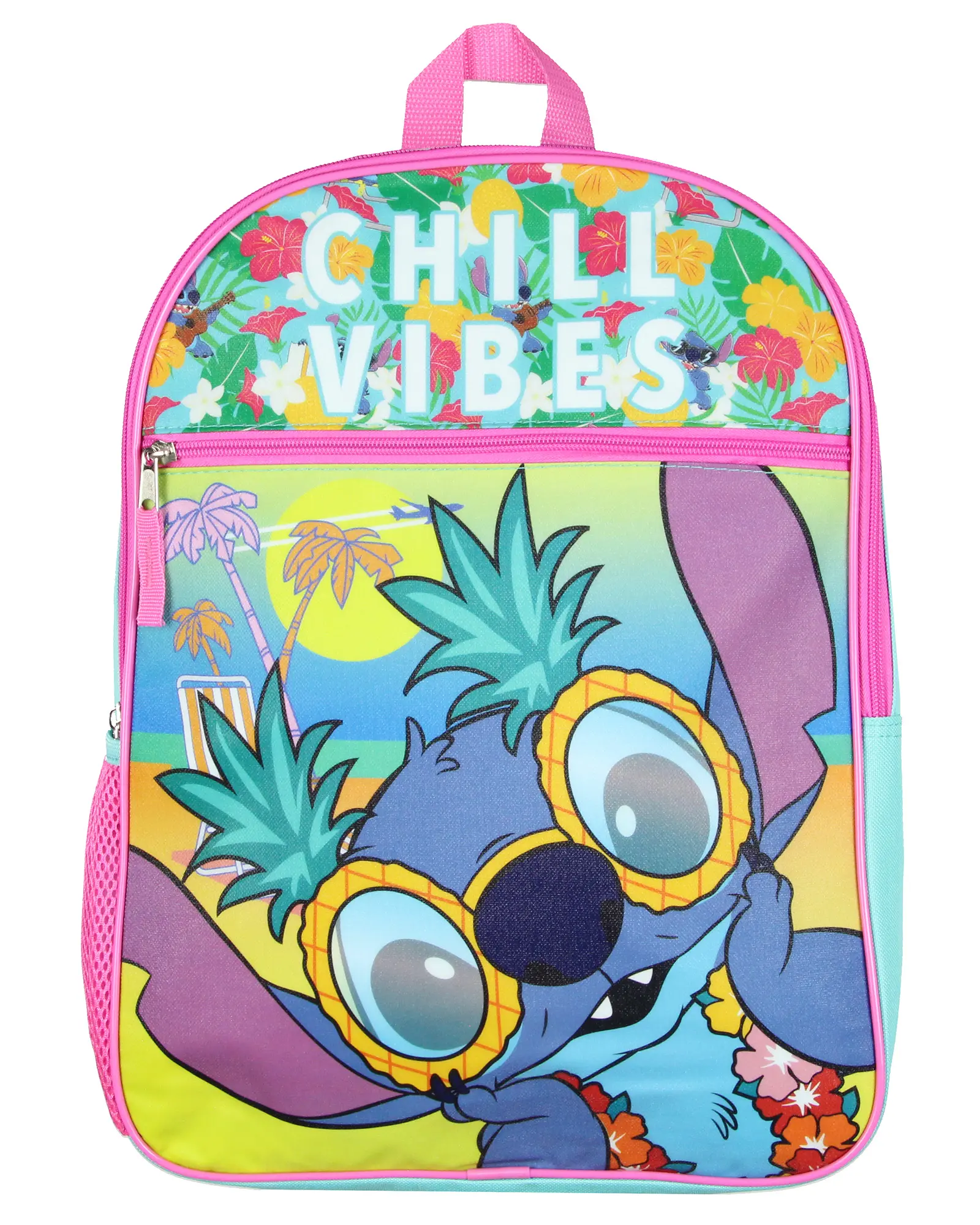 Disney Lilo and Stitch Chill Vibes Tropical 16" School Travel Backpack Disney Lilo and Stitch Chill Vibes Tropical 16" School Travel Backpack