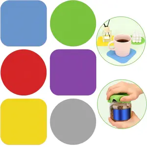 6pcs Jar Opener Gripper Pads, Rubber Jar Grippers Multi-function Kitchen Gadget Anti-slip Coasters Bottle Lid Opener Jar Opener for Seniors with Arthritis Weak Hands