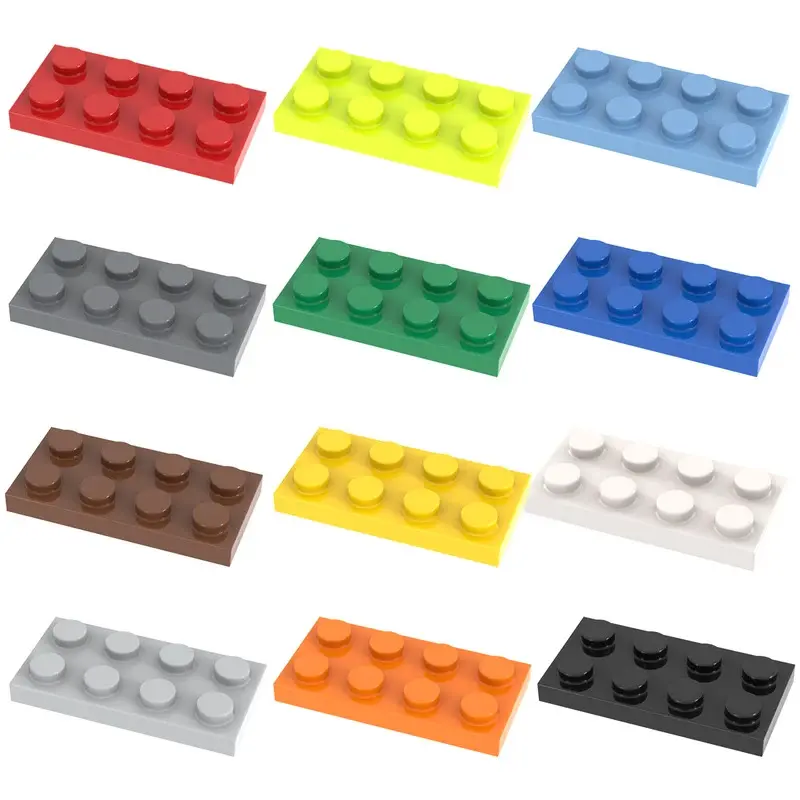 50pcs Plate 2x4 3020 Compatible with Famous Brand Building Block Classic Building Blcok Toys MOC DIY