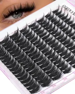 Fluffy Manga Lash Clusters 12-14-16mm Wispy Cluster Eyelash Extensions Anime Eyelashes Clusters Reusable Faux Mink Fairy Individual Lash Extension (CC Curve 128 pcs)