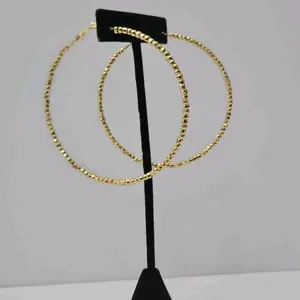 #64. 18K Gold Plated Small Beaded Hoop Earring