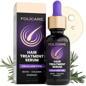 FOLICARE Hair Growth Serum - Biotin & Collagen Formula for Thickening & Scalp Filling - Fast Absorbing Treatment for All Hair Types - 2 fl oz - Haircare