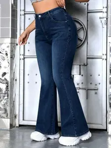 Women's High Waisted Flap Back Pocket Bootcut Jeans