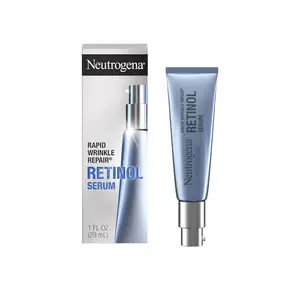 Neutrogena Rapid Wrinkle Repair Retinol Anti-Wrinkle Face Serum with Hyaluronic Acid, Daily Anti-Aging Facial Serum for Fine Lines & Wrinkles, Mineral Oil- & Dye-Free, 1 fl. oz