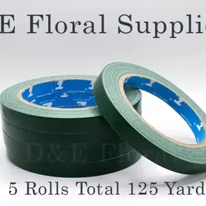 Pack of 5 0.5 Inch By 25 Yards Water Proof Floral Flower Tapes Total Of 125 Yards