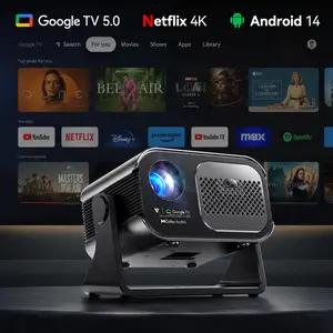 VAMVO Official Licensed Google TV 5.0 4K Smart Projector with WiFi, Bluetooth, Dolby, Auto Focus, Built-in Streaming Apps, Portable Movie Phone Wireless Gaming Proyector for Bedroom, Home