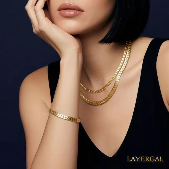 LG061 Golden NK Chain 4.5mm/6.5mm Necklace/Bracelet