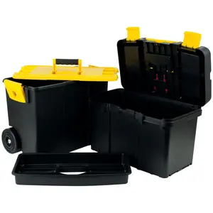 Stalwart Portable Tool Box w/Wheels - StackableTool Chest