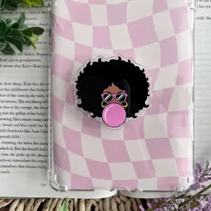 Bubble Girl Kindle Grip, Cute Melanin Women Design Kindle Accessories, Phone Holder For Her, Phone Accessories, Best Gift Idea