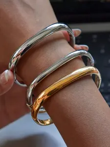 Ladies Bracelet Set Color Blocked Clasp Square Vintage Jewelry Stainless Steel 18k Gold Plated Waterproof And Anti Allergy Minimalist And Fashionable Street Style Matching Stackable Bracelet Elegant Jewelry Bracelet