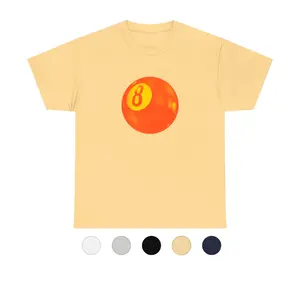 Orange Viral 8 Ball Aesthetic T-shirt, Full Color Cute Unisex T-shirt Casual Cotton Comfy Top, Basic for Men & Women Original Black Yellow 8 Ball