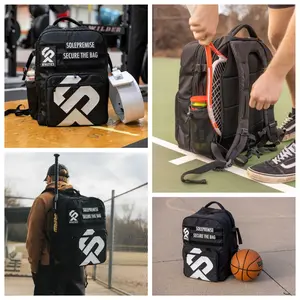 Black Sports Gym Backpack with 2 Shoe Compartments (FLASH SALE)