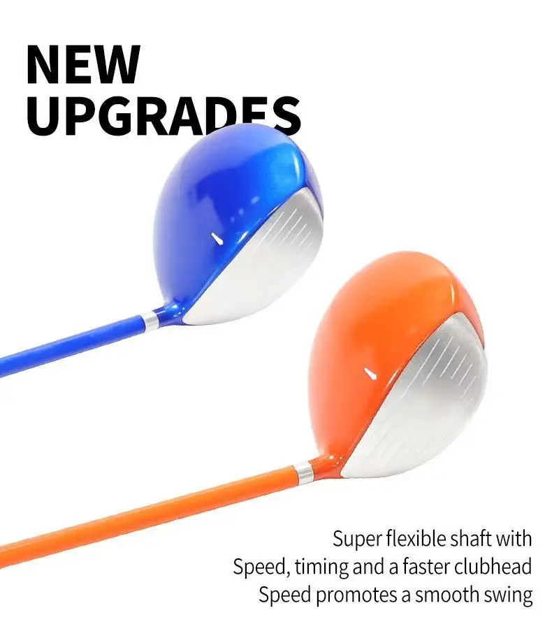 New Upgrades Super Flexible Shaft Golf Club with Faster Clubhead for Smooth Swing in Blue and Orange