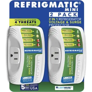 WS-36300 Electronic Voltage & Surge Protector for Refrigerators Up to 27 cu. ft. Protect Your Refrigerator Against High and Low Voltage, Brownouts and Spikes, (2 Pack)