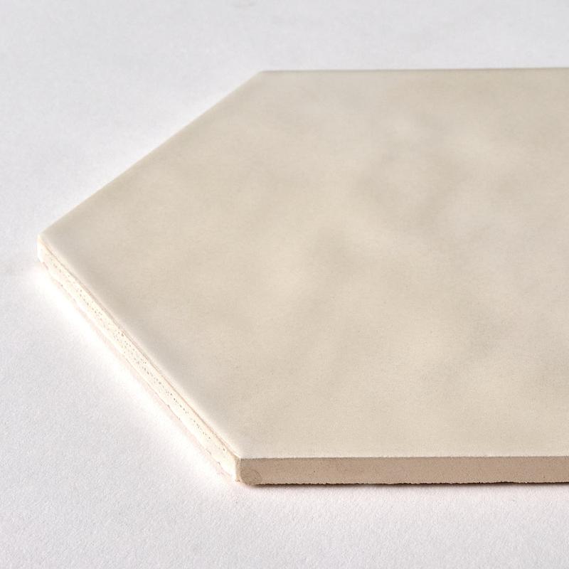 San Fran Biscuit 7x8 Hexagon Ceramic Tile Glossy