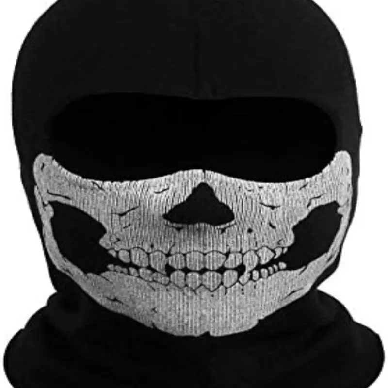 Ghost Mask Skull Balaclava Skull Ski Masks Skeleton Face Scarf Neck Gaiters for Men Motorcycle Cycling Outdoor