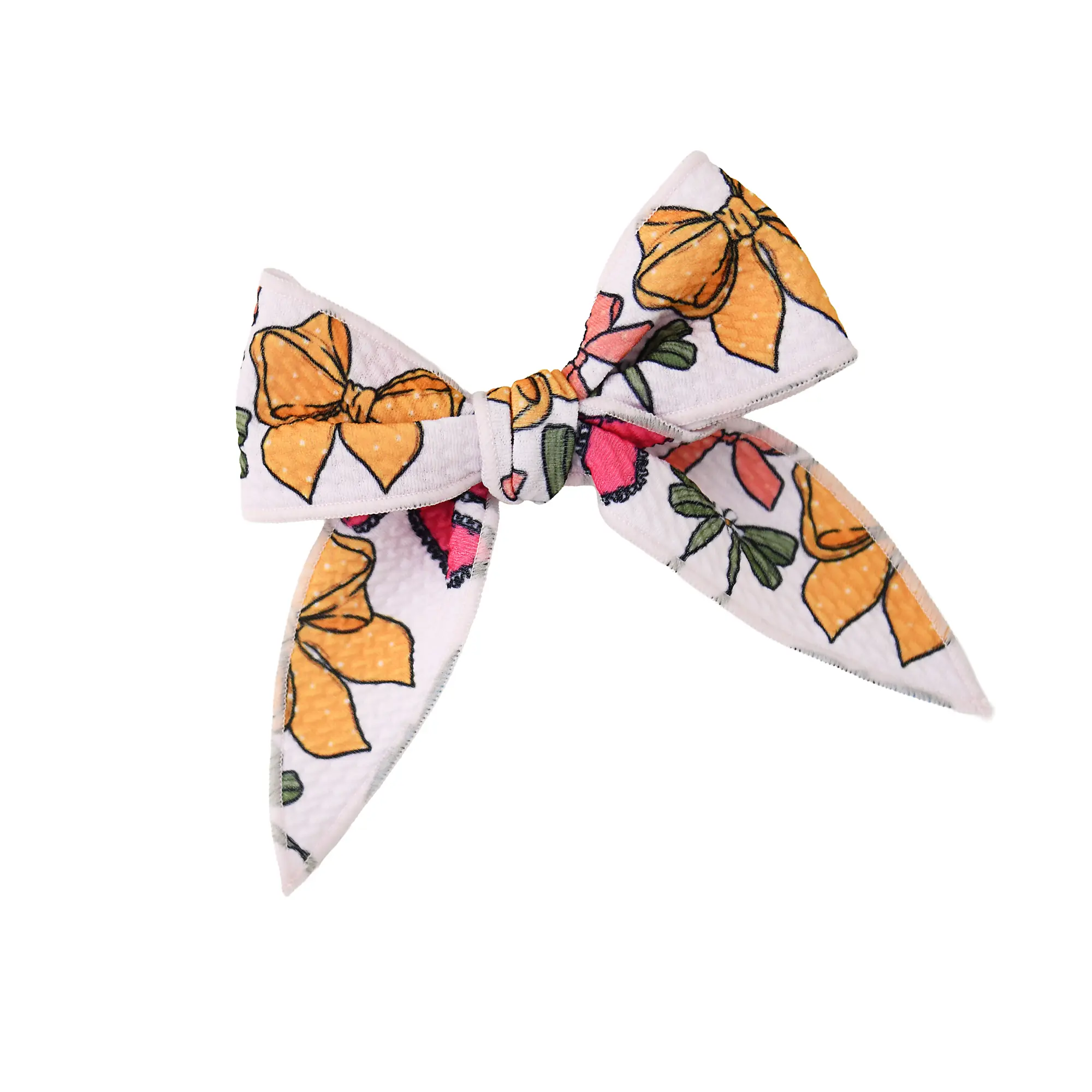 Eliza CLIP BOW Soft Textured Bullet Fabric Adorable Alligator Clip for Side Parts Ponytails Sweet Hairstyles