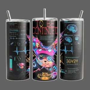 Chopper Cyberpunk Medical Scan - OPiece Stainless Steel Insulated Travel Tumbler With Handle Straw Lid 20oz 40oz Full Wrap Anime Tech Design