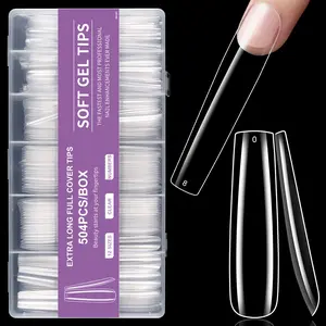 504 pieces of extra-long nail patches, matte full-coverage gel false nails, ballet-shaped wearable nails, suitable for DIY nail art