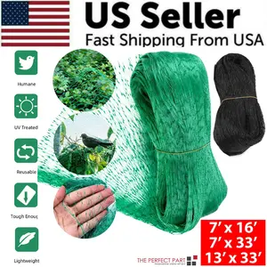 33FT Anti Bird Netting Pond Net Protection Tree Crops Plants Fruits Garden Mesh