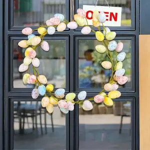 36cm Easter Egg Wreath Creative Decoration, Colorful Spring Home Decor for Easter Gifts, Stunning Holiday Centerpiece Ornaments