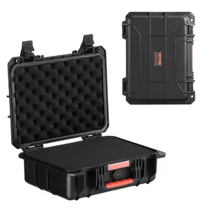VEVOR 0.56 Cu.ft  Weatherproof Hard Case with Handle Clips Padlock Holes Foam