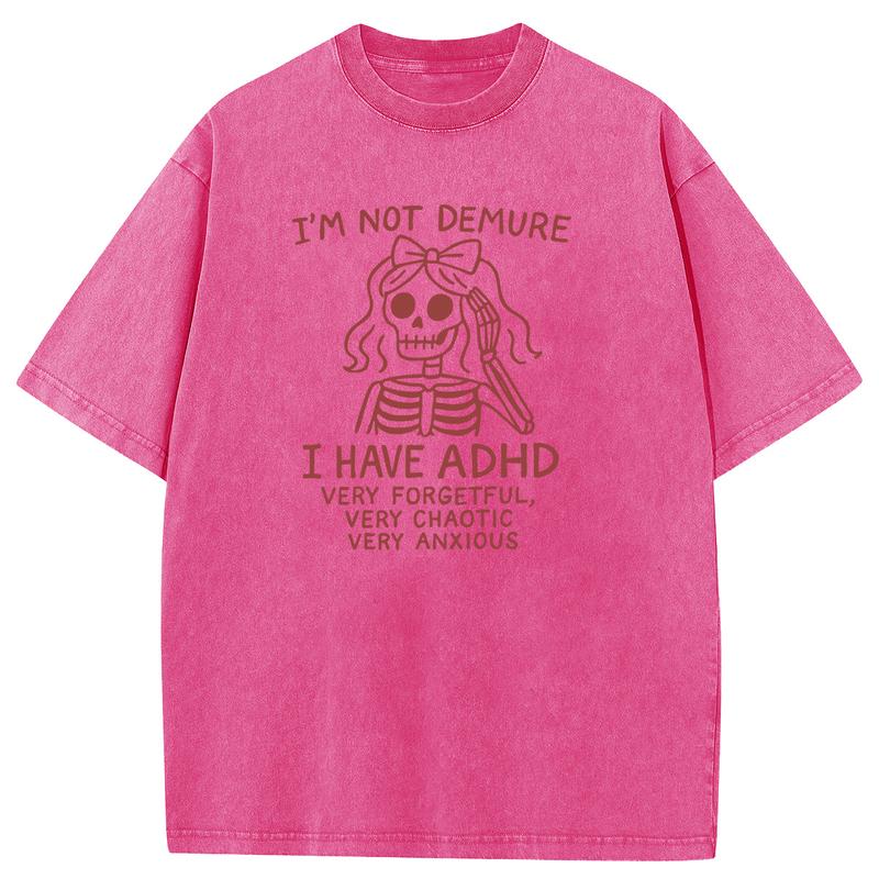 Holafish Acid Washed Shirt "The Skeleton Girl "Print Casual Graphic Tee Half Short Sleeves Crew Neck Summer Comfortable Cotton Top for Women - Fit bershka Everyday T-Shirt Womenswear Black Crewneck Shortsleeve Streetwear Tshirt