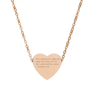 Engraved Morse Code Heart Necklace | Personalized Heart Pendant