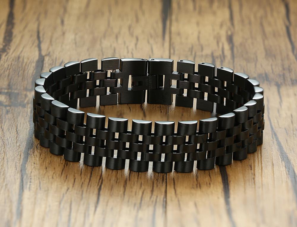 NOBLE BRACELET,MEN ROLLIE CHAIN LINK BRACELETS STAINLESS STEEL WATCHBAND WRISTBAND MEN LUXURY BAND JEWELRY